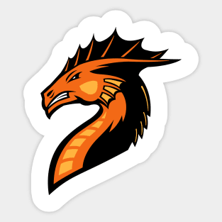 Orange Dragon Head Logo Sticker